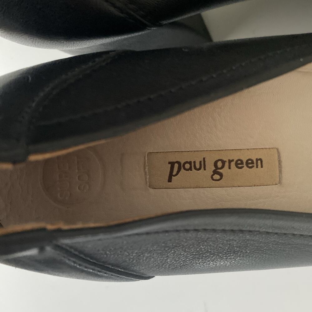 Paul Green Yvette Pump Black Leather Nappa Block Heel Point Toe 7.5 UK 10 US - Picture 8 of 10